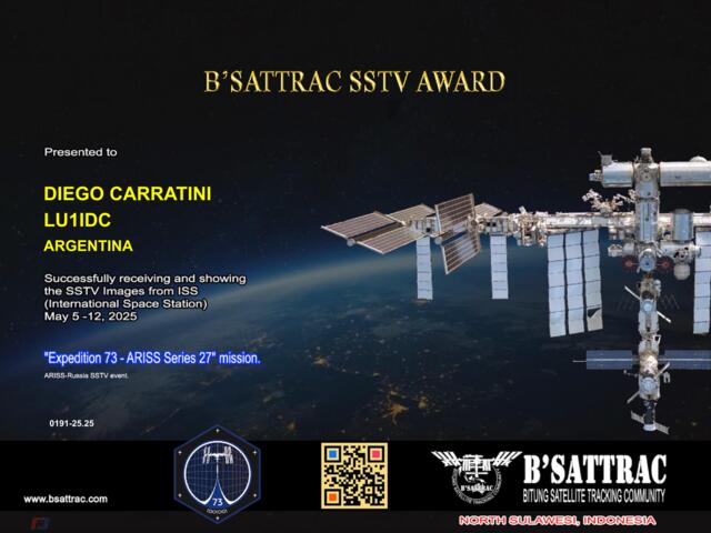 20250509 B'SATTRAC SSTV AWARD EXPEDITION 73  SERIES 27